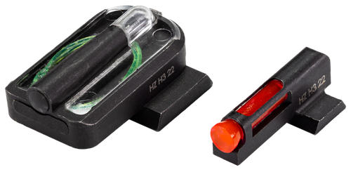 HiViz MPFD21 FastDot  H3 Sight Set for S&W M&P Red Fiber Optic Front Sight-Green Tritium Rear Sight