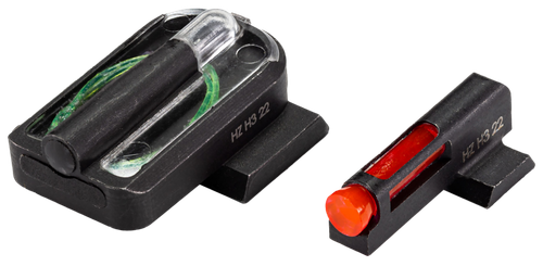 HiViz MPFD21 FastDot  H3 Sight Set for S&W M&P Red Fiber Optic Front Sight-Green Tritium Rear Sight