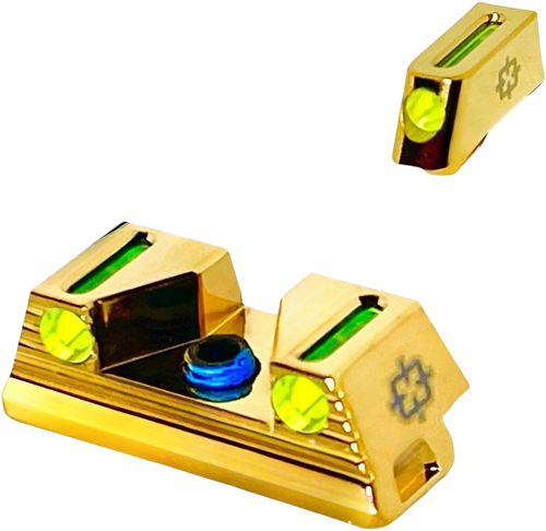 Cross Armory CRGSS-GD Standard 3 Point Fiber Sight Green Gold Frame Fits Glock
