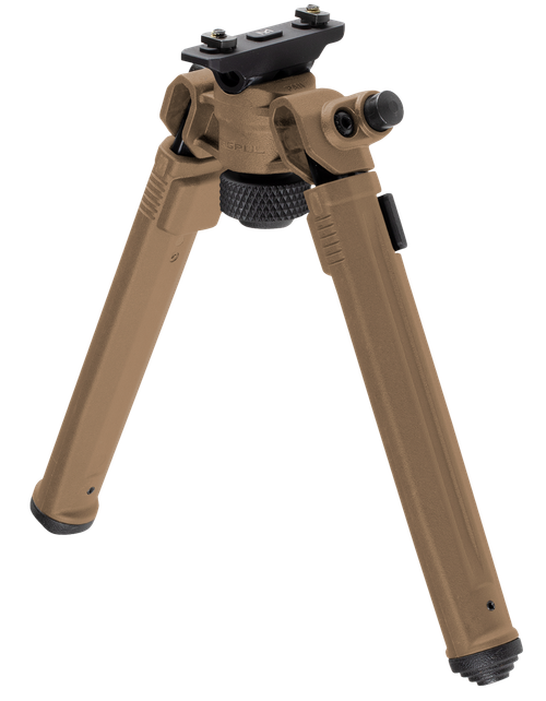 Magpul MAG933FDE Bipod  M-LOK Attachment, Flat Dark Earth Mil-Spec Anodized Aluminum,  6.80-10.30" Vertical Adjustment, Rubber Feet for AR-Platform