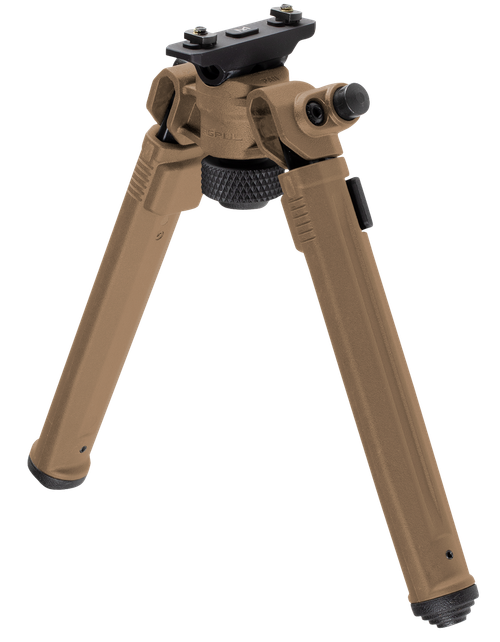 Magpul MAG933FDE Bipod  M-LOK Attachment, Flat Dark Earth Mil-Spec Anodized Aluminum,  6.80-10.30" Vertical Adjustment, Rubber Feet for AR-Platform