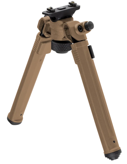 Magpul MAG933FDE Bipod  M-LOK Attachment, Flat Dark Earth Mil-Spec Anodized Aluminum,  6.80-10.30" Vertical Adjustment, Rubber Feet for AR-Platform