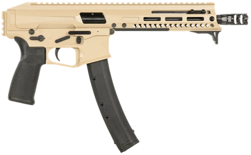 Patriot Ordnance Factory 01926 Phoenix  9mm Luger 35+1 8", Flat Dark Earth Rec/M-LOK Handgaurd, Black MFT Grip, Picatinny Stock Adapter, Muzzle Brake, Includes Hand Stop