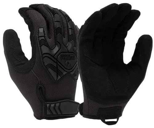 Pyramex VGTG40BX2 Impact Operator Heavy-Duty Black Synthetic Leather XXL Hook & Loop