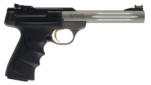 Browning 051461490 Buck Mark Lite *CA Compliant 22 LR 10+1 5.50" Matte Gray Fluted Barrel, Serrated Steel Slide, Matte Gray Aluminum Frame & Black Ultragrip RX Grips