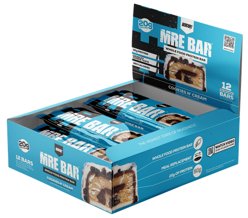 Redcon1 RC1MREBCC12 MRE Protein Bar Cookies N Cream 12 Pack