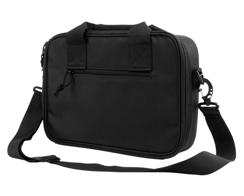 NcStar CPDX2971B VISM Double Pistol Range Bag w/ Mag Pouches Loop Fasteners Zippers Padding & Black Finish