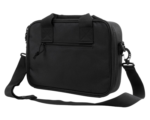 NcStar CPDX2971B VISM Double Pistol Range Bag w/ Mag Pouches Loop Fasteners Zippers Padding & Black Finish