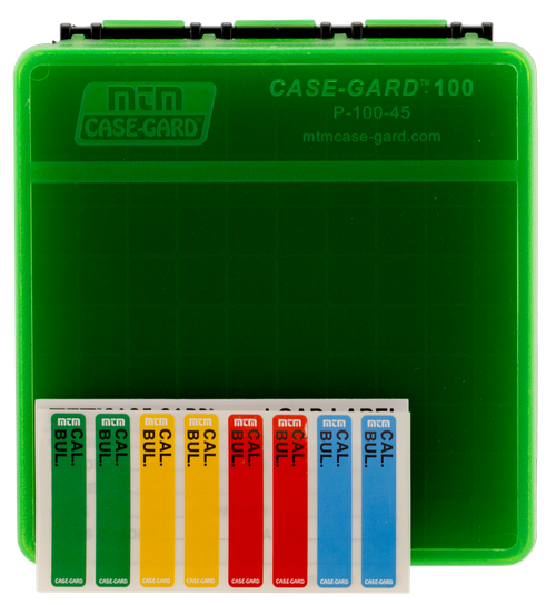 MTM Case-Gard P1004516T Ammo Box Flip-Top 45 ACP/10mm Auto Green Plastic 100rd