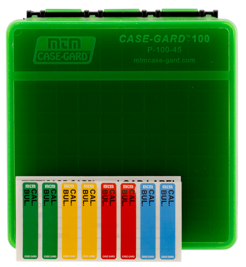 MTM Case-Gard P1004516T Ammo Box Flip-Top 45 ACP/10mm Auto Green Plastic 100rd