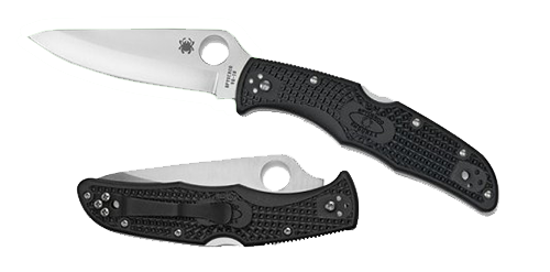 Spyderco C10PBK Endura 4 Lightweight 3.80" Folding Drop Point Plain VG-10 SS Blade/Black  Textured FRN Handle Includes Pocket Clip