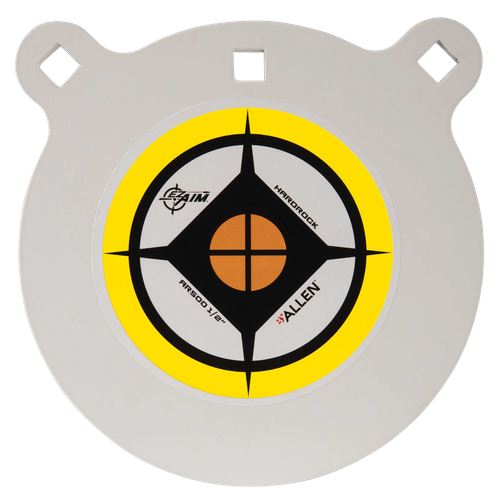 EZ-Aim 15598 Hardrock  8" Black/White/Yellow AR500 Steel Gong, 0.50" Thick, Hanging