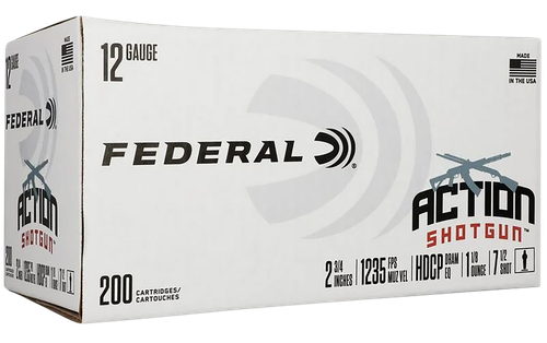 Federal AS12H75 Action Shotgun  12Gauge 2.75" 1 1/8oz 7.5Shot 200 Per Box/1 Case
