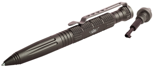 Uzi Accessories UZITACPEN6GM Tactical Pen  Gun Metal Aluminum 6" Features Glass Breaker/Cuff Key