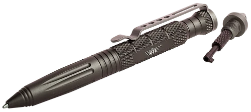Uzi Accessories UZITACPEN6GM Tactical Pen  Gun Metal Aluminum 6" Features Glass Breaker/Cuff Key