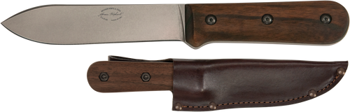Ka-Bar BK62 Becker Kephart 5.13" Fixed Drop Point Plain Satin Stonewashed 1095 Cro-Van Blade, Walnut Handle, Includes Sheath