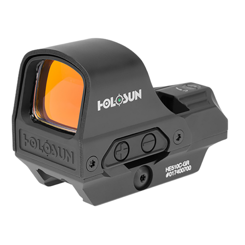 Holosun HE510CGR 510  Black 1 x 0.91" x 1.26" 2 MOA Green Dot/65 MOA Circle Multi Reticle