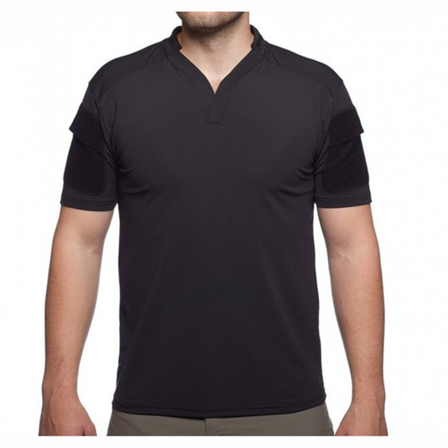 BOSS RUGBY SHIRT SHORT SLEEVE BLACK MED