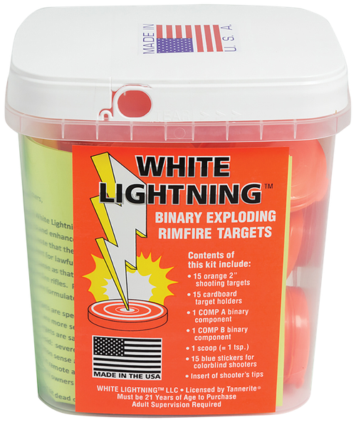 Tannerite WLK White Lightning  Impact Enhancement Explosion White Vapor Rimfire Rifles Firearm Includes Catalyst/Cardboard Target Holders/Hi-Viz Target Dots 90 Targets