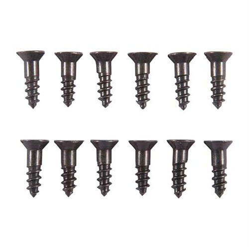 8X5/8'' STEEL FLAT HEAD WOOD SCREWS BLUED 12 PACK