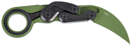 CRKT 4040BG Provoke  2.41" Folding Karambit Plain Bright Green Cerakote D2 Steel, Blade Bright Green Cerakote Aluminum Handle