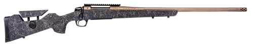 CVA CR3969F Cascade Long Range Hunter Full Size 7mm PRC 24" Smoked Bronze Cerakote Steel Threaded Barrel, Black w/Smoked Bronze Web Synthetic Stock