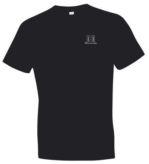 Hornady Gear 30123 Fueled By Hornady  Black Cotton, Short Sleeve Semi-Fitted Large