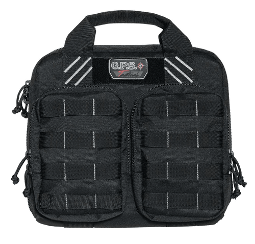 GPS Bags T1412PCB Tactical Double +2 Black 1000D Nylon Teflon Coating Holds 4 Handguns
