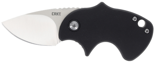 CRKT 7930 Orca  Compact 1.79" Folding Plain Satin D2 Steel Blade, Black GRN Handle