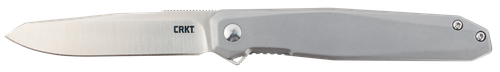 CRKT K230XXP Facet  3.37" Folding Sheepsfoot Plain Satin D2 Steel Blade/ Stainless Steel Handle Includes Pocket Clip
