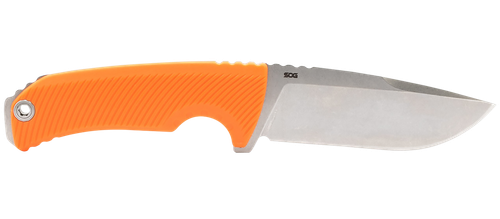 S.O.G SOG17060343 Tellus FX 4.20" Fixed Clip Point Plain Stonewashed Cryo 440C SS Blade/ Blaze Orange Textured GRN Handle