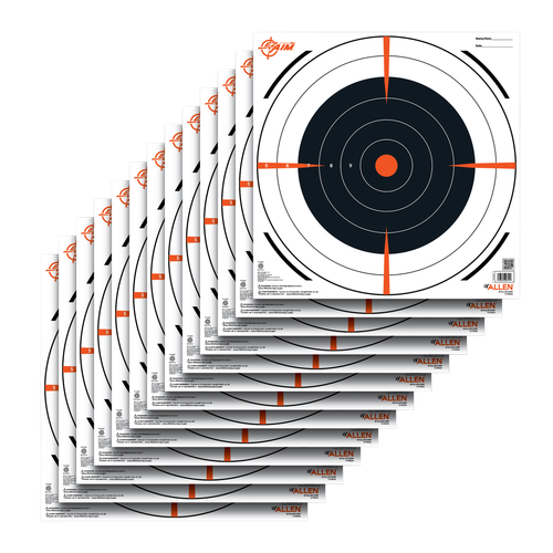 EZ-Aim 15334 Bullseye  Hanging Paper 12" x 12" Black/White 13 Per Pack