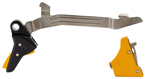 Timney Triggers ALPHAGLOCK34GOLD Alpha Competition 9mm Luger/40 S&W Gold Straight Trigger Compatible w/Most Glock Gen3-4