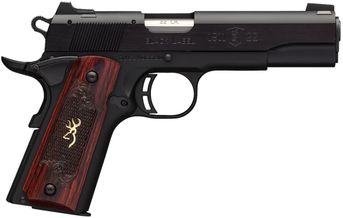 Browning 051851490 1911-22 Black Label Medallion Full Size Frame 22 LR 10+1, 4.25"  Target Crown Barrel, Matte Black Serrated Slide & Aluminum Frame w/Beavertail