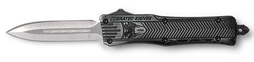 CobraTec Knives SSWCTK1SDAGNS CTK-1  Small 2.75" OTF Dagger Plain D2 Steel Blade/Stonewashed Aluminum Handle Features Glass Breaker Includes Pocket Clip