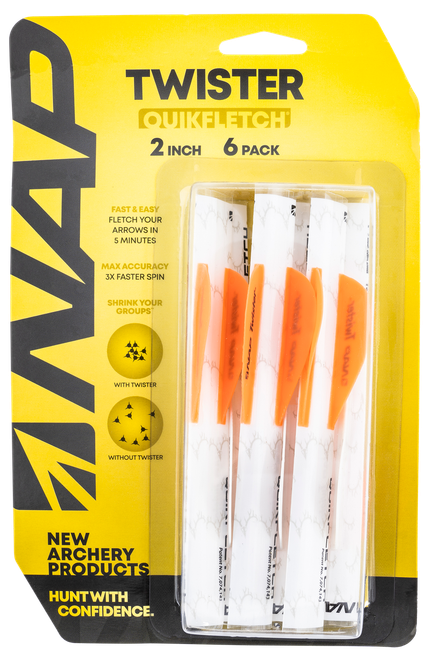 NAP NAP60637 Quickfletch Twister White Orange/ 6 Pack
