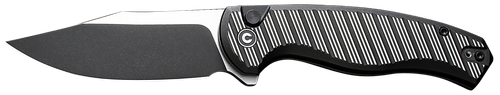 Civivi Knives C23040B-1 Stormhowl  3.30" Folding Clip Point Plain Black Stonewashed Nitro-V Steel Blade, Milled Black Aluminum Handle