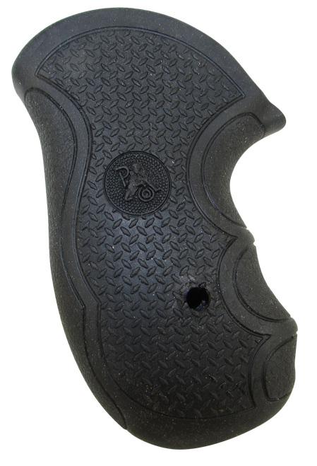 Pachmayr 02483 Diamond Pro Grip Diamond Checkering Black Rubber with Finger Grooves for Ruger SP101