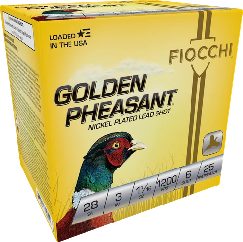 Fiocchi 283GP6 Golden Pheasant Extrema 28Gauge 3" 11/16oz 6Shot 25 Per Box/10 Case
