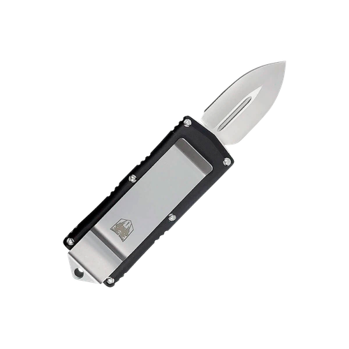 CobraTec Knives BLKOTFMC Money Clip  1.75" OTF Plain D2 Steel Blade/Black Aluminum Handle Includes Pocket Clip