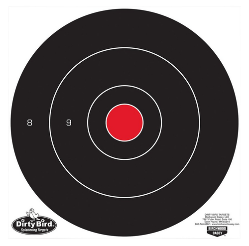 Birchwood Casey 35070 Dirty Bird  12" Bullseye Tagboard Hanging Universal Black/Red 100 Per Pkg