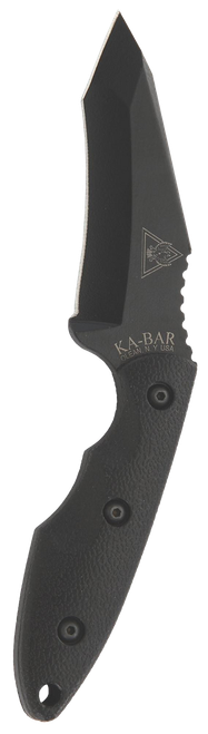 Ka-Bar 2486 TDI Hell Fire 3.56" Fixed Recurve Tanto Plain Black 1095 Cro-Van Blade, Black Ultramid Handle, Includes Sheath