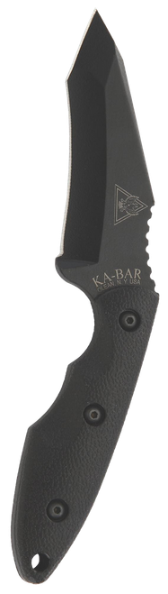 Ka-Bar 2486 TDI Hell Fire 3.56" Fixed Recurve Tanto Plain Black 1095 Cro-Van Blade, Black Ultramid Handle, Includes Sheath