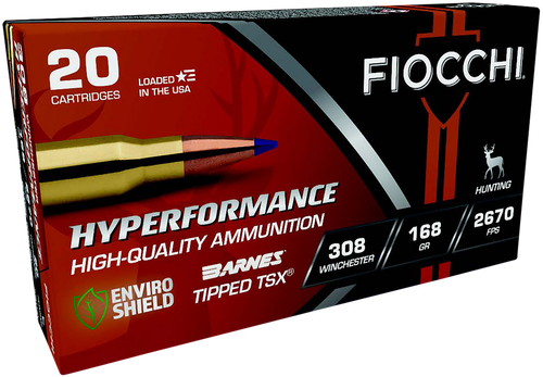 Fiocchi 308TTSX Hyperformance  308Win 168gr Barnes Tipped TSX 20 Per Box/10 Case