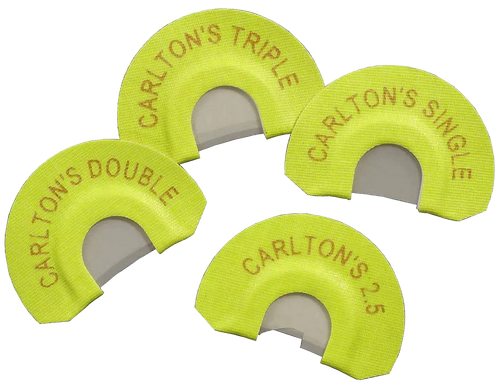 Wayne Carlton's Calls 70314 Essential Elk  Diaphragm Call Single/Double/Triple/2.5 Reed Attracts Elk Yellow 4 Per Pkg
