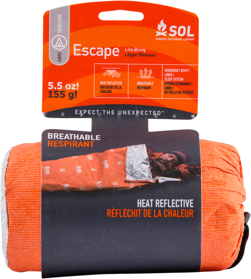Survive Outdoors Longer 01401227 SOL Bivvy Warmth Waterproof Orange Aluminum-Coated Polyethylene