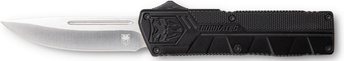 CobraTec Knives BCTLWDNS Lightweight  3.25" OTF Drop Point Plain D2 Steel Blade/Black Aluminum Handle Includes Pocket Clip