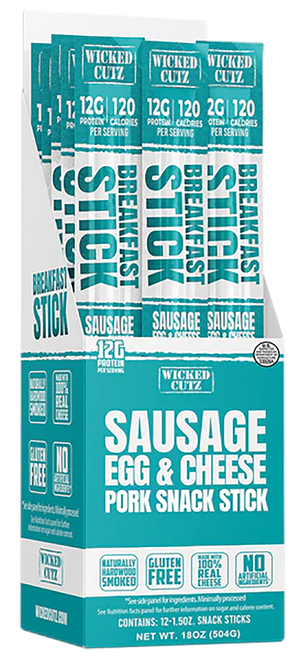 Wicked Cutz WCBR12SEC Sausage Egg & Cheese Breakfast Sticks  12 Pack