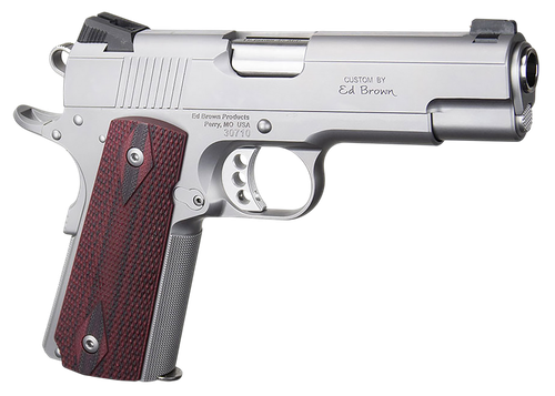 Ed Brown EC18SS45 1911 Executive Commander 45 ACP 4.25" Stainless Steel Barrel, Serrated Slide & Frame, Right Hand