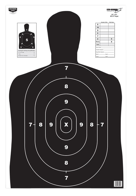 Birchwood Casey 37021 EZE-Scorer BC-27 Silhouette Paper Target 23" x 35" 100 Per Pack